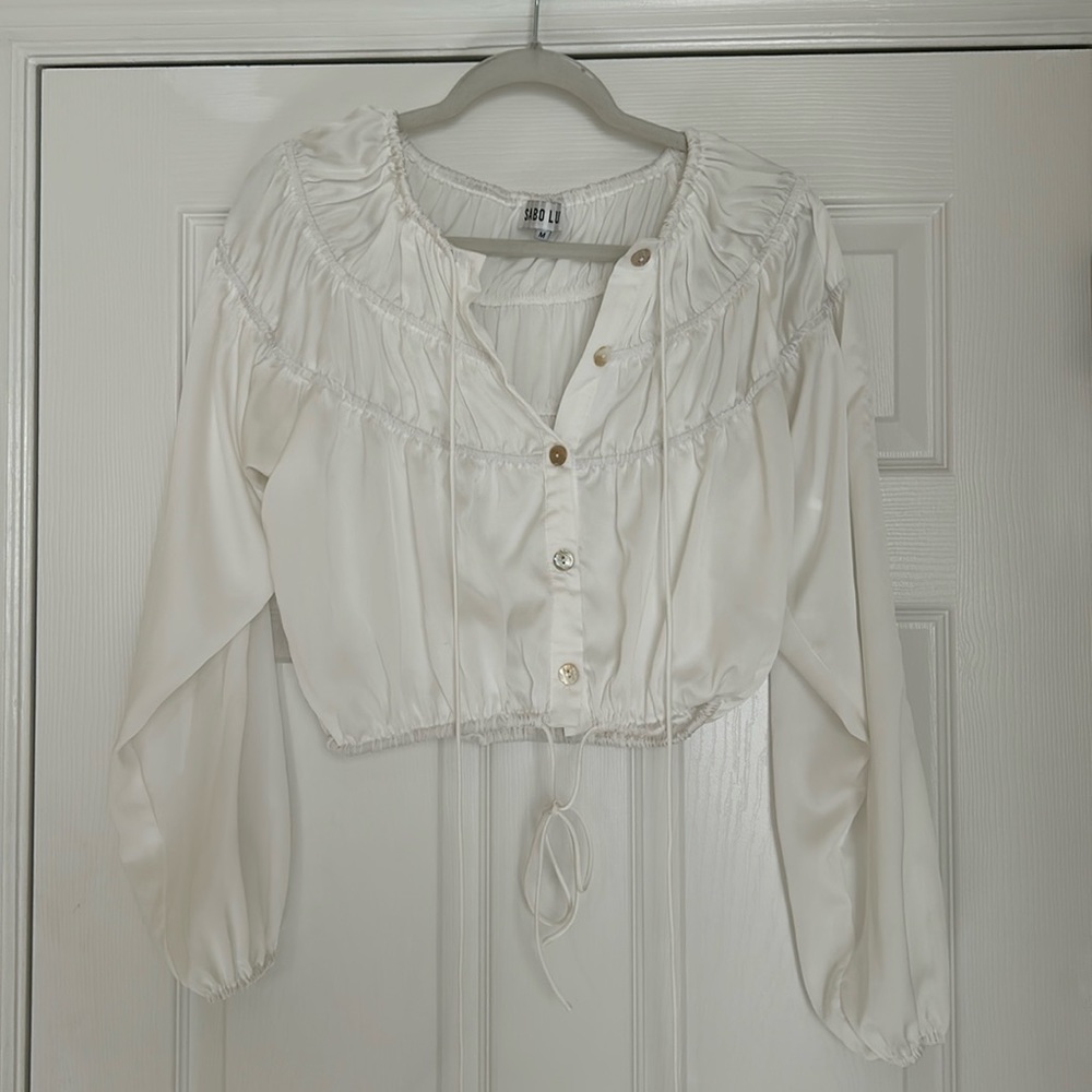 White boat neck crop top